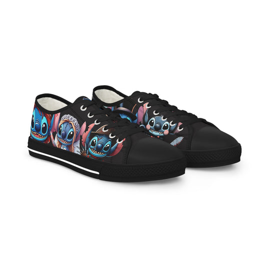 Horror Themed Low Top Sneakers, Stitch horror movie character sneakers