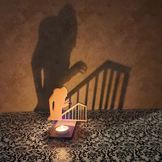 Nosferatu LED Tealight Holder, Nosferatu Shadow Caster for Halloween Gift, Spooky Halloween Shadow Art