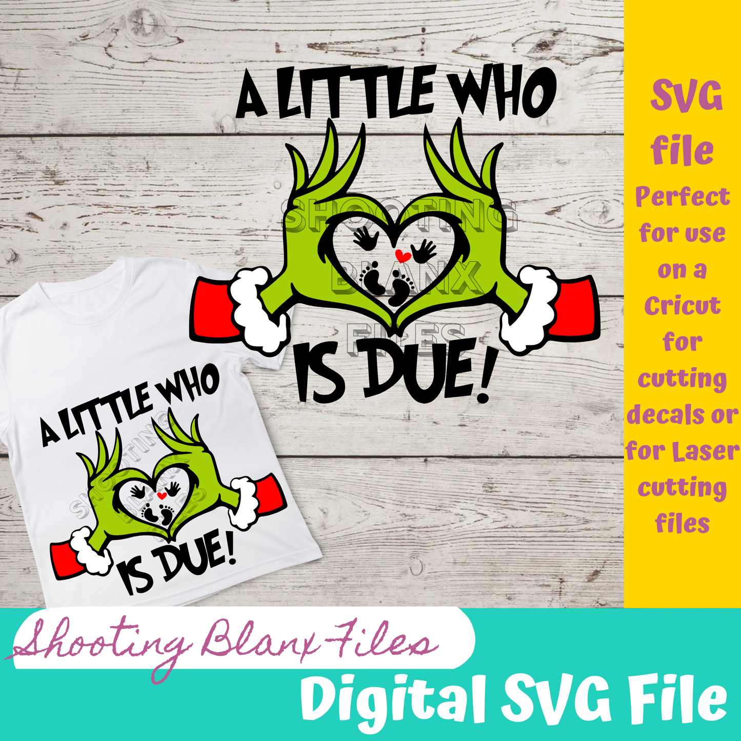 Grinch Baby Shirt & Nightmare Before Christmas SVG Layered File/PNG - Cricut - Digital File - Pregnant - Pregnancy Baby bump - Announcement