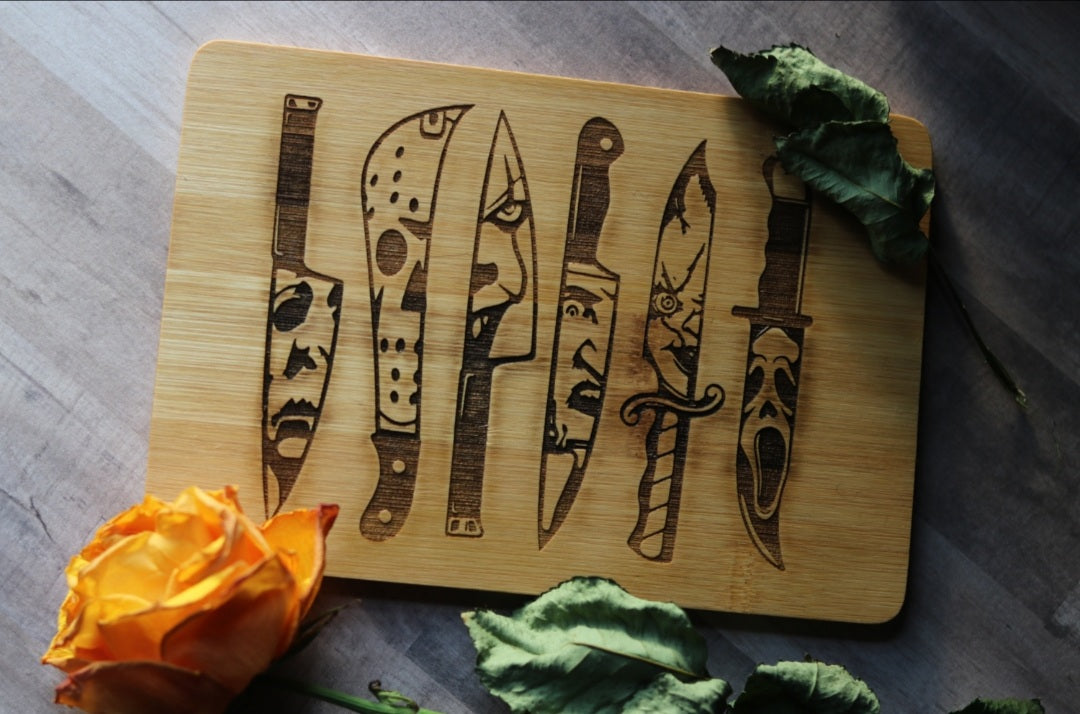 Personalized Custom Created Knife and Cutting Board Set