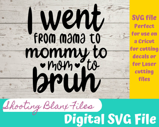 Funny Mother’s Day quote SVG file perfect for Cricut, Cameo, or Silhouette also great for laser engraving Glowforge , mom, bruh