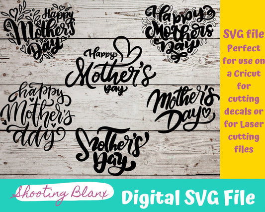 Mother’s Day quote bundle SVG file perfect for Cricut, Cameo, or Silhouette also great for laser engraving Glowforge , Mom, Mother