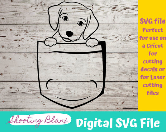 Pocket Dog Buddy SVG file perfect for Cricut, Cameo, or Silhouette also for laser engraving Glowforge, pet, animal, puppy, dog lover