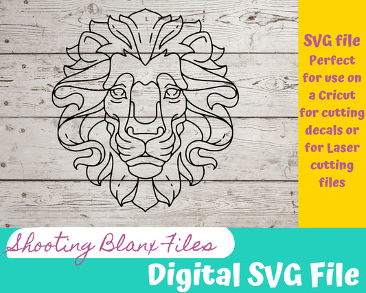 Stone Lion SVG files perfect for Cricut, Cameo, or Silhouette also for laser engraving Glowforge animal, graphic, line art