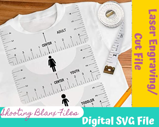 T-shirt ruler - t-shirt alignment tool, SVG Bundle, T-shirt Alignment Tool, Shirt Placement Guide Glowforge, T-shirt Alignment Tool