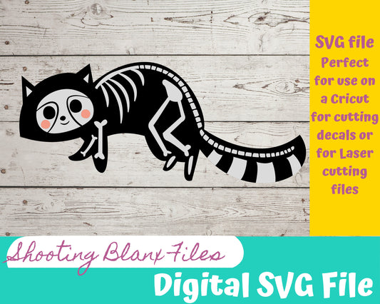 Raccoon Skeleton SVG file perfect for Cricut, Cameo, or Silhouette also for laser engraving Glowforge, Scary, Halloween, animal