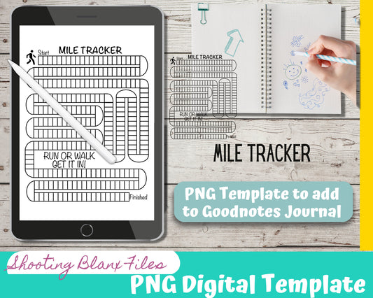 Mile Tracker / Running Tracker / Weight loss / Bujo / Journal / Digital template / Journal Page layout