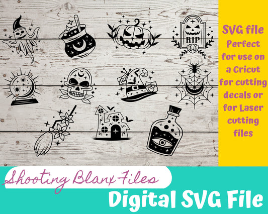 Magic Doodles SVG file for Cricut - laser Glowforge, Witch, spell, drawing, pumpkin, halloween, fall