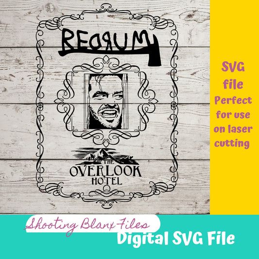 Horror Whiskey Flask Labels  SVG Files | Halloween whisky | Glowforge Cut File | Digital File, The Shinning, Here's Johnny, Redrum