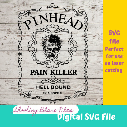 Horror Whiskey Flask Labels  SVG Files | Halloween whisky | Glowforge Halloween Cut File | Digital File, Pinhead, Hellraiser